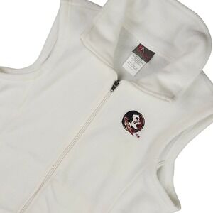 Florida State Seminoles Vest Womens Large White Fleece FSU Gameday Collegiate
